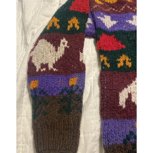 Ecuador Inkas Hand Made in Ecuador 100% Wool Patterned Sweater Warm - Picture 5 of 7